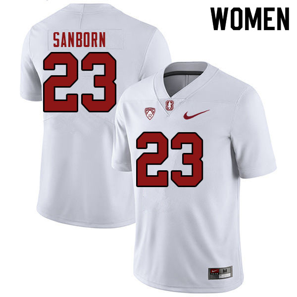 Women #23 Ryan Sanborn Stanford Cardinal College Football Jerseys Sale-White - Click Image to Close